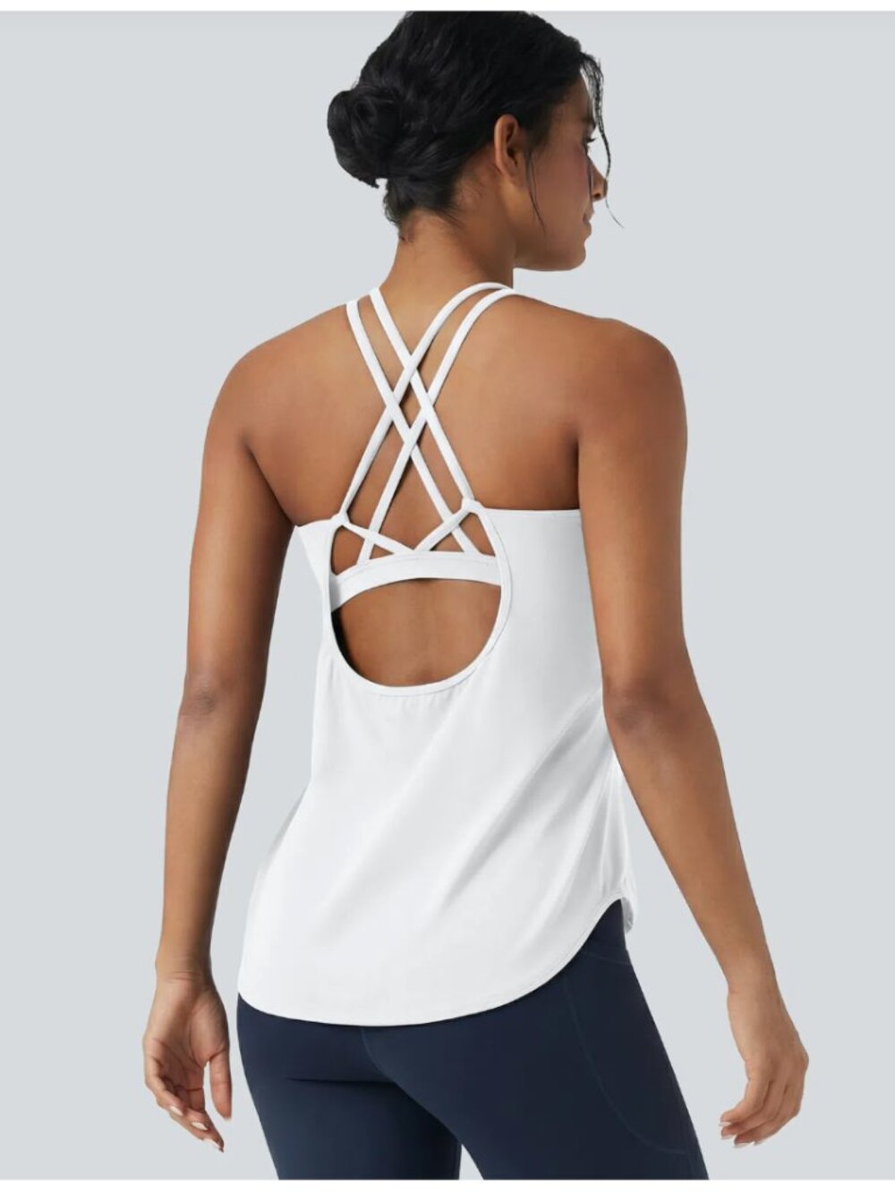 Halara UltraSculpt™* Halara UltraSculpt™ Round Neck Crisscross Back Running Tank